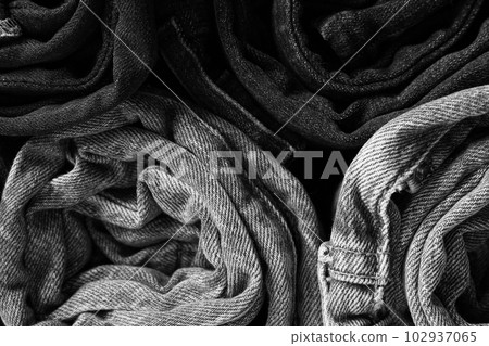 Concept of modern casual clothes - jeans, rolled jeans 102937065