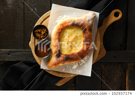 National Georgian cuisine food, flour product - Khachapuri 102937174