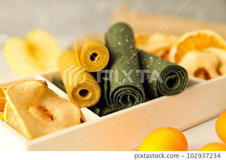 Concept of tasty and sweet food - pastille Concept of tasty and sweet food - pastille 102937234