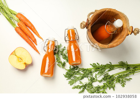 Concept of healthy nutrition and diet with Carrot juice Concept of healthy nutrition and diet with Carrot juice 102938058