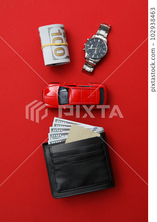 Concept of car purchase and insurance with toy car Concept of car purchase and insurance with toy car 102938463