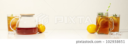 Ice tea - drink for refreshing in hot summer weather 102938651