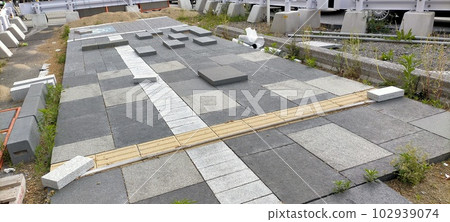 sidewalk tile construction 102939074