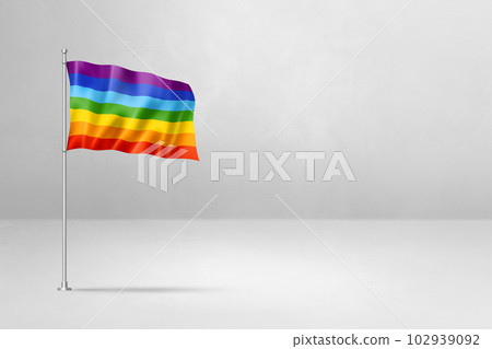 Rainbow peace flag isolated on white 102939092