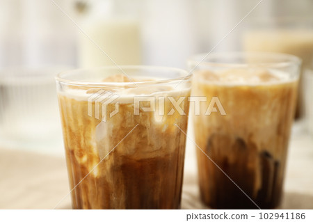 Cold drink for refreshing - ice coffee. Fresh summer drink 102941186