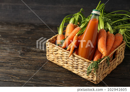 Concept of healthy nutrition and diet with Carrot juice Concept of healthy nutrition and diet with Carrot juice 102941605