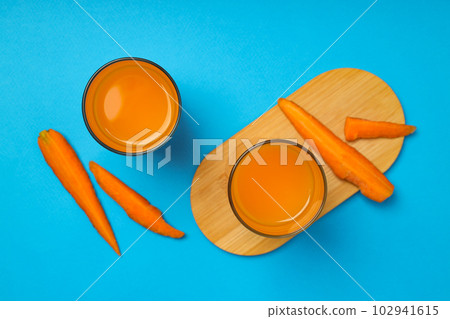 Concept of healthy nutrition and diet with Carrot juice Concept of healthy nutrition and diet with Carrot juice 102941615