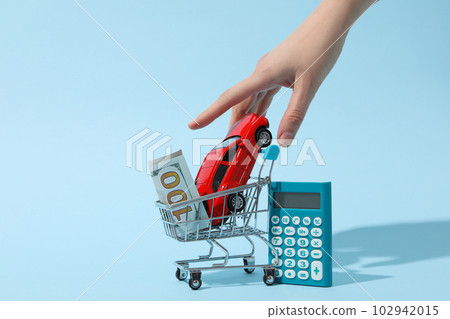 Concept of car purchase and insurance with toy car 102942015