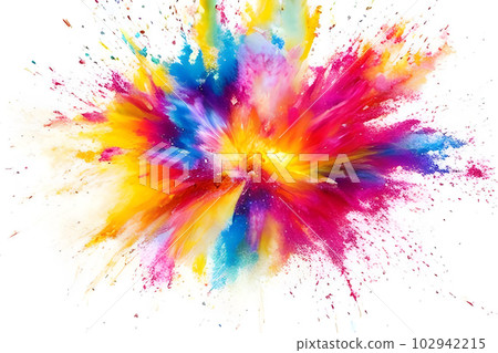 五顏六色的爆炸、墨水、油漆、白色的圖像 102942215