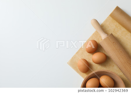Concept of accessories for cooking and baking - baking paper Concept of accessories for cooking and baking - baking paper 102942369