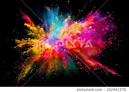 彩色爆炸圖像墨水油漆黑色 102942378