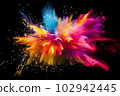 Colorful explosion image ink paint black Colorful explosion image ink paint black 102942445