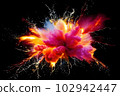 Colorful explosion image ink paint black Colorful explosion image ink paint black 102942447