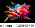 Colorful explosion image ink paint black Colorful explosion image ink paint black 102942449