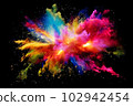 Colorful explosion image ink paint black Colorful explosion image ink paint black 102942454