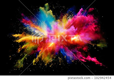 Colorful explosion image ink paint black Colorful explosion image ink paint black 102942454