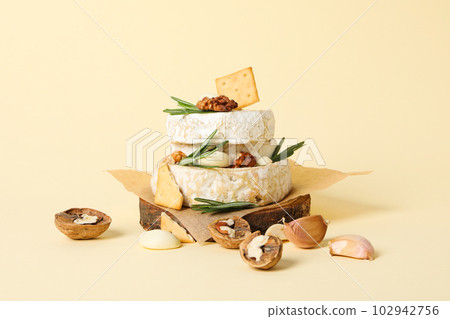 Concept of delicious French food - Camembert cheese Concept of delicious French food - Camembert cheese 102942756