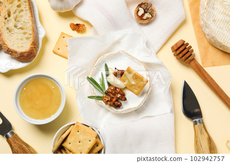 Concept of delicious French food - Camembert cheese Concept of delicious French food - Camembert cheese 102942757