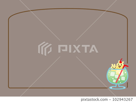 Vanilla ice cream rabbit topping cream soda & framed material horizontal type 15 Vanilla ice cream rabbit topping cream soda & framed material horizontal type 15 102943267