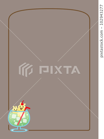 Vanilla ice cream rabbit topping cream soda & framed material vertical type 6 Vanilla ice cream rabbit topping cream soda & framed material vertical type 6 102943277