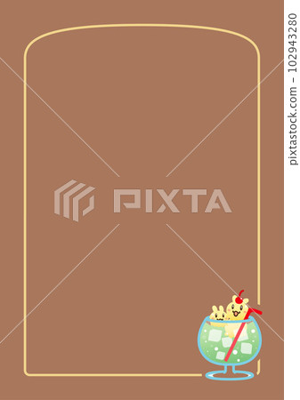 Vanilla ice cream rabbit topping cream soda & framed material vertical part 3 Vanilla ice cream rabbit topping cream soda & framed material vertical part 3 102943280