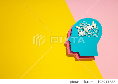 Dementia and parkinson's disease, ADHD, composition for head disease theme, space for text Dementia and parkinson's disease, ADHD, composition for head disease theme, space for text 102943282