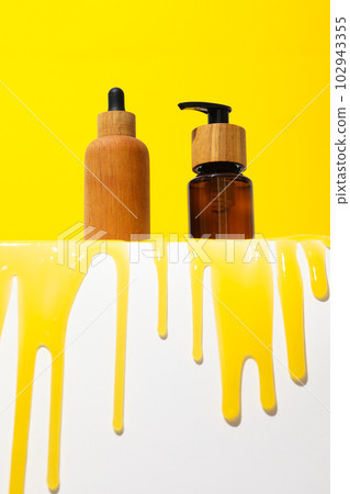 Concept of face and skin care supplies - Honey cosmetic Concept of face and skin care supplies - Honey cosmetic 102943355