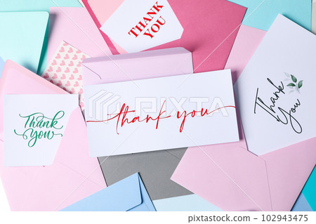 Words of gratitude, gratitude concept, text Thank you 102943475