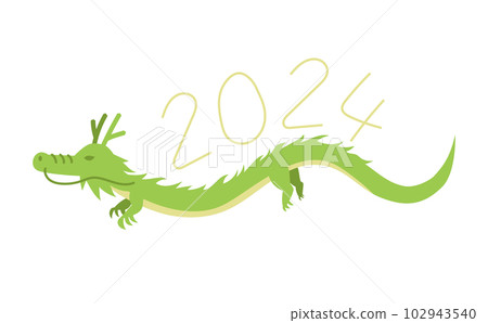 Zodiac dragon illustration flying figure with limbs 2024 102943540