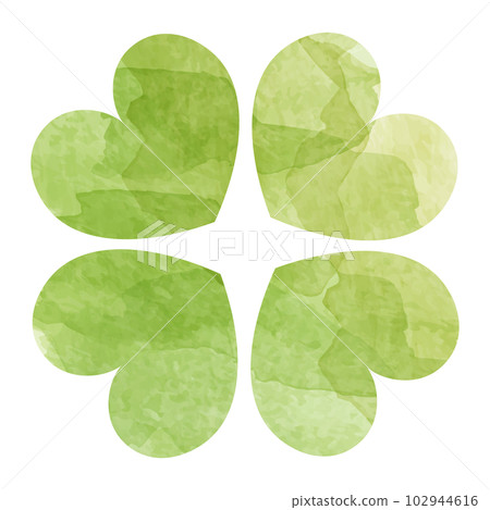 Watercolor illustration of four-leaf clover 102944616