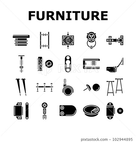 hardware furniture detail fitting icons set vector hardware furniture detail fitting icons set vector 102944895