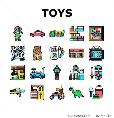 toy baby child game play icons set vector 102944916