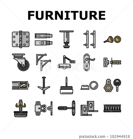hardware furniture equipment icons set vector hardware furniture equipment icons set vector 102944918