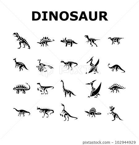 dinosaur dino animal cute icons set vector dinosaur dino animal cute icons set vector 102944929
