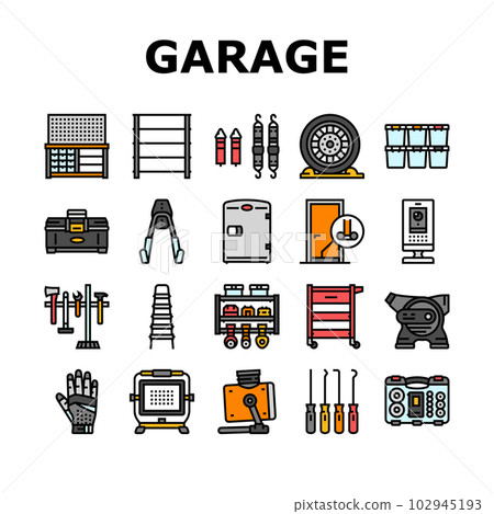 garage tools service auto repair icons set vector 102945193