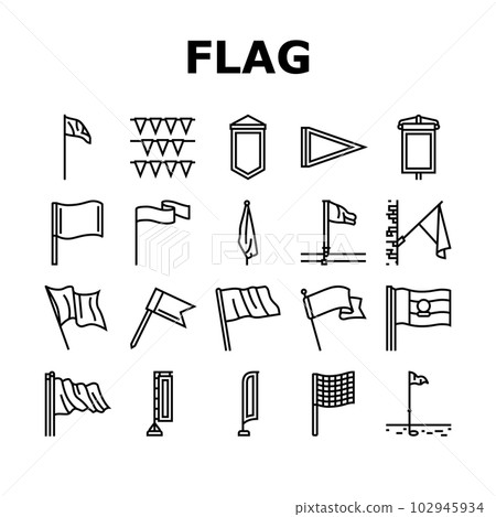 flag start web pennant map icons set vector 102945934