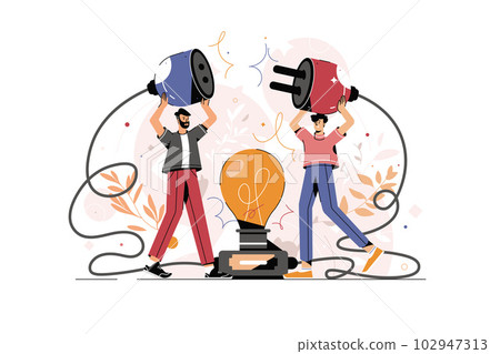 Vector illustration, brainstorming, business concept for teamwork Vector illustration, brainstorming, business concept for teamwork 102947313
