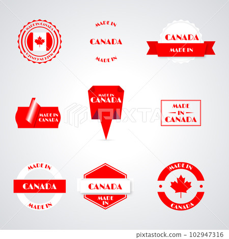 Made in Canada label set, vector illustration. Made in Canada label set, vector illustration. 102947316