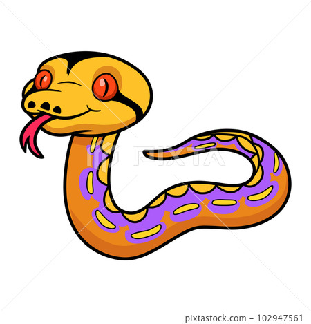 Cute purple albino tiger reticulated python cartoon Cute purple albino tiger reticulated python cartoon 102947561