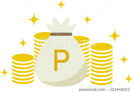 袋子裡的點數和硬幣（點數） 102948052