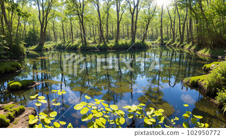 人工智能生成的圖像 [自然] 河流、池塘和湖泊的風景 102950772