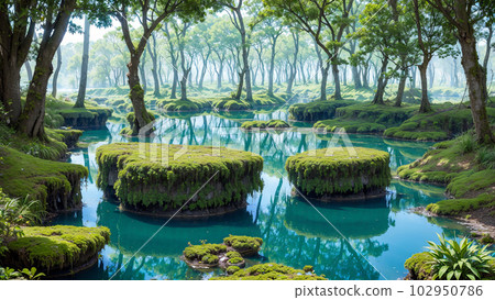 人工智能生成的圖像 [自然] 河流、池塘和湖泊的風景 102950786