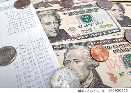 Passbook with US Dollars 102950825