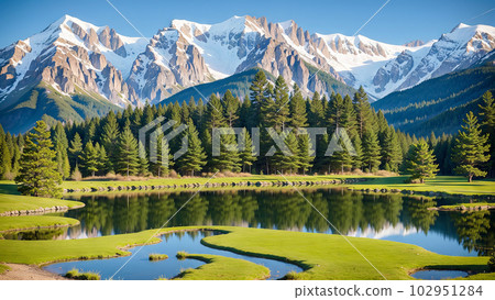 AI-generated image [Nature] Land and forest landscape 102951284