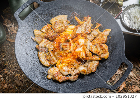 Samgypsal Korean BBQ Barbecue of Korean pork (samgyeopsal) Samgypsal Korean BBQ Barbecue of Korean pork (samgyeopsal) 102951327