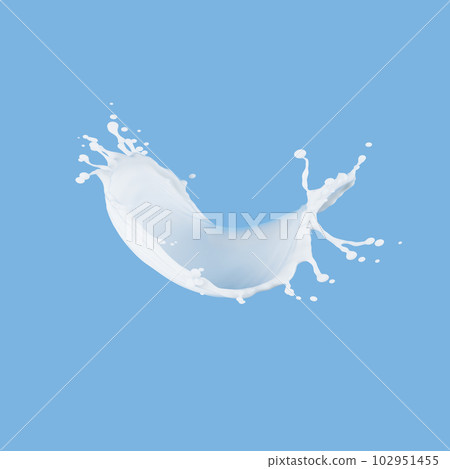 wavy splash clip art isolated on blue background. twisted liquid shape, water splash 102951455