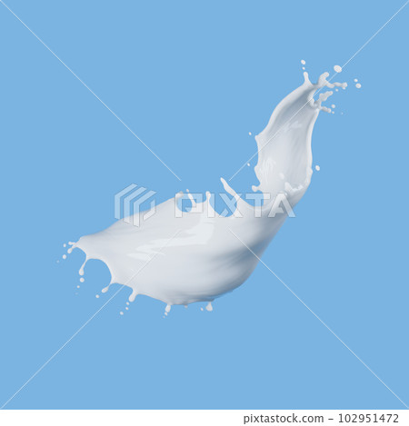 wavy splash clip art isolated on blue background. twisted liquid shape, water splash 102951472