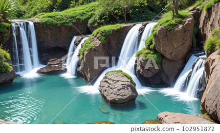 AI-generated image [Nature] Waterfall scenery 102951872
