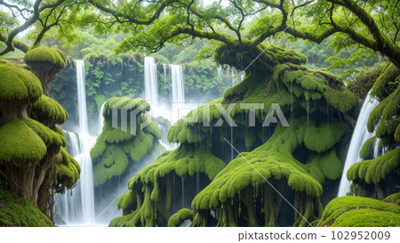 人工智能生成的圖像 [自然] 瀑布風景 102952009