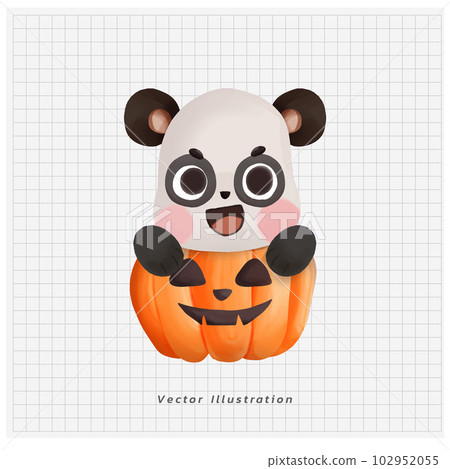 Kawaii panda, anime panda Stock Illustration